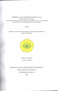 Image of Pemodelan dan Optimasi Penguatan Kreativitas Guru: studi empirik menggunakan pendekatan POP-SDM pada guru ASN SDN se-Kecamatan Bogor Barat Kota Bogor