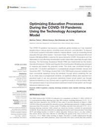 Optimizing Education Processes During the COVID-19 Pandemic Using the Technology Acceptance Model