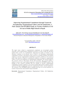 Improving Organizational Commitment through Teamwork  Strengthening, Organizational Culture and Job Satisfaction: A Path Analysis and SITOREM Study on Teachers Entitled as Civil Servant of Public High Schools in Depok