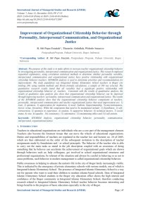 Image of Improvement of Organizational Citizenship Behavior through Personality, Interpersonal Communication, and Organizational Justice