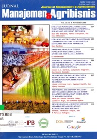 Jurnal Manajemen & Agribisnis Vol. 9, No. 1, Maret 2012