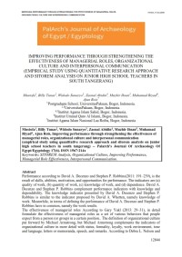 Improving Performance Through Strengthening The Effectiveness Of Managerial Roles, Organizational Culture And Interpersonal Communication (Empirical Study Using Quantitative Research Approach And Sitorem Analysis On Junior High School Teachers In South Tangerang)